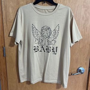 Shein Short Sleeve Angel Baby Shirt